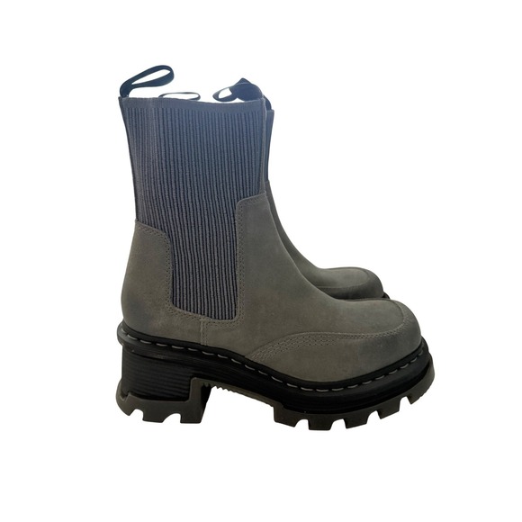Dr. Martens Corran Chelsea Boots Grey Suede Square Toe Platform US Women 8 - Picture 2 of 9